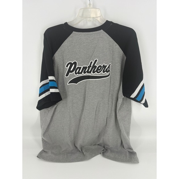 Starter Carolina Panthers T Shirt Mens 3XL Football NFL Gray Raglan Est 1995 - Picture 2 of 8
